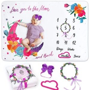 New baby monthly milestone blanket